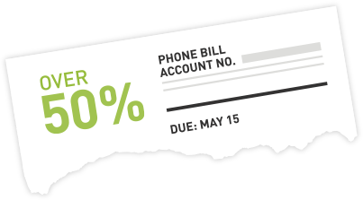 50% phone bill